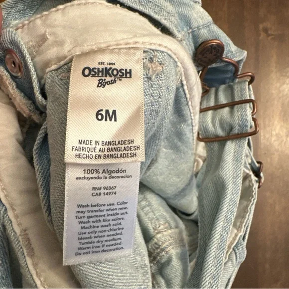 Oshkosh Overalls Baby Girl 6 Months Shorts Western Beach School Cute 💕 - Picture 6 of 6